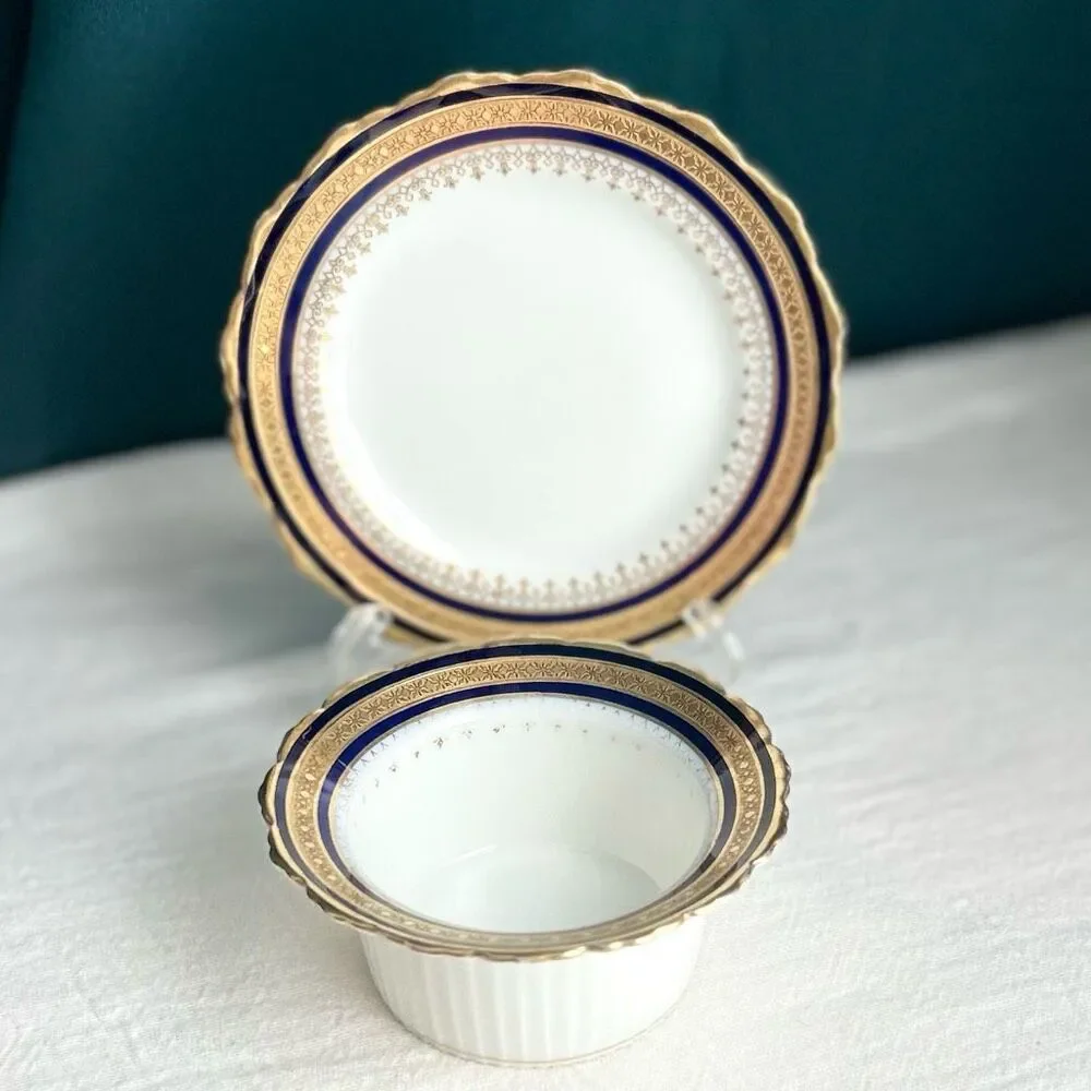 Vintage Hohenberg Ware Bavaria Ramekin with Under Plate